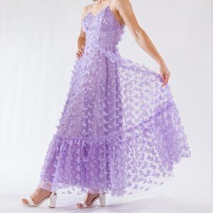 THIRTY / THIRTY Lavender 3D Butterfly Midi Dress